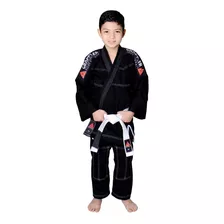 Kimono Preto Jiu Jitsu Infantil Com Faixa Grátis!