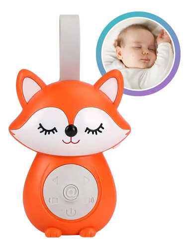Aparelho De Som Ruido Útero Dormir Ninar Bebê Sono Raposa Laranja