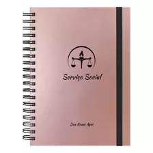 Caderno Colegial + Personalizado Profissões Rosê Gold 200 F