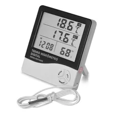 Termo Higrômetro Relógio Digital Medidor Umidade Temperatura