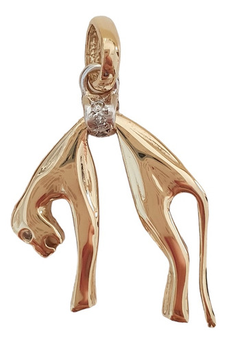 Pingente Pantera De Ouro 18k 750 E Diamantes Amarelo