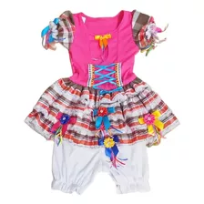 Vestido Junino Luxo Infantil Pink Festas Fantasia Melissa