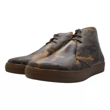 Bota De Piel Natural Tacto Suave 8709 Hombre Agujetas Clásic