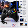 Controle Para Xbox 360 Com Fio Usb E Pc Preto Vibração Console Joystick Manete Gamepass Steam Tv Pc Android Pc Controle Pc Gamer - Redfin