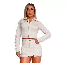 Jaqueta Jeans Logo- Maria Gueixa- Jeans White