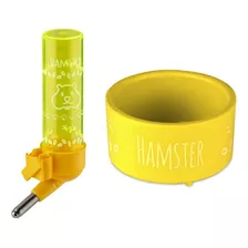 Kit Hamster - Bebedouro 50 Ml E Comedouro 70 Ml (amarelo)