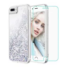 Maxdara iPhone 8 Plus Case, iPhone 7 Plus Glitter Liquid Cas
