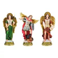 Imagens Religiosas Arcanjos Rafael Miguel E Gabriel 23 Cm Cor Branco