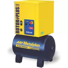 Compressor De Parafuso 4 Hp 10 Bar 220v Trifásico Metalplan Cor Azul E Amarelo