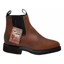 Botin De Trabajo Piel Graso Vaquero Suela Hule Azteca