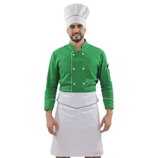 Domã Chef Verde Vegano Chapéu Mestre Cuca Avental De Cintura
