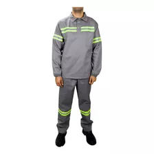 Kit 7 Conjuntos Brim Camisa E Calça Com Faixa Refletiva 