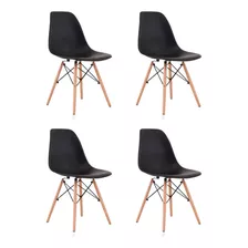 Silla Eames Dsw Clasicas Negra, 4 Unidades