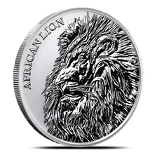 Onza De Plata African Lion. Chad 2018. Pf 70