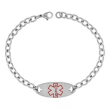 Pulsera De Alerta Médica De Acero Quirúrgico Para Identifica