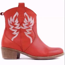 Botas De Vaquero De Piel Bordadas Para Mujer