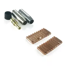 Kit Consumíveis Tocha Solda Mig Bico 0.6mm Isolador Ponteira