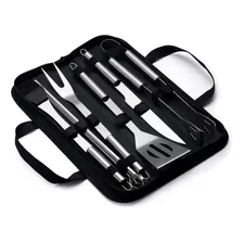 Kit Para Churrasco 9 Peças Inox Com Estojo Presente