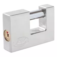 Candado De Acero Para Cortina 80 Mm, Cromo, Llave Tetra Lock