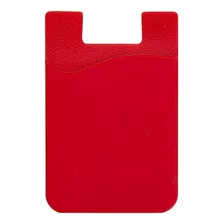 Porta Cartão Para Celular Adesivo Silicone Vermelho + Nf