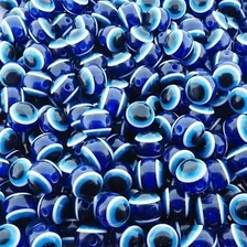 Bolinha Miçanga Olho Grego P/ Bijuterias-azul- 10mm- 100pçs