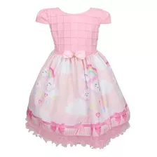 Vestido Infantil Chuva De Amor E Bênção Rosa 1 Ao 4 Bn743