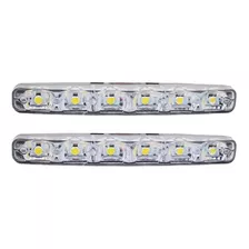 Lampara 6 Led Drl Rigida Diurna Posicion Blanca 12v Soporte