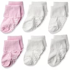 Jefferies Socks Baby Girls Nonskid Scalloped Turn Cuff Paque