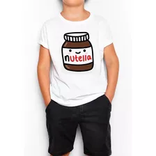 Camiseta Infantil Nutella Blusa Chocolate Frases Divertidas