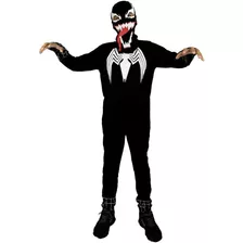 Fantasia Venom Infantil Roupa Homem Aranha Preto I Com Gorro