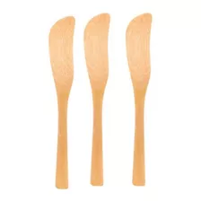 Conjunto 3 Espátulas De Bambu 15cm Manteigas, Geleias, Patê 