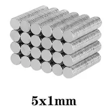 100pcs. Imã De Neodímio 5x1 Redondo Pequeno 5mm X 1mm N35