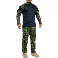 Combat Shirt + Calça Tática Camuflada Marpat Digital Top 