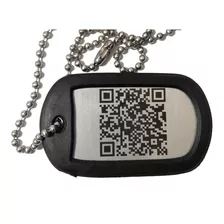 Dog Tag Codigo Qr Placa Identificacion Militar Personalizada