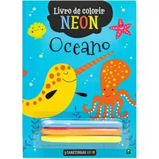Livro De Colorir Neon: Oceano, De Todolivro. Editora Brasileitura, Capa Mole Em Português, 2023