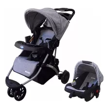 Cochecito De 3 Ruedas Mega Baby City Rider Jogger Travel System Gris Claro Con Chasis Color Gris