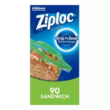 Ziploc - Bolsas Para Sandwich, Pestanas Faciles De Abrir, 90