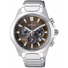 Reloj Citizen Eco Drive Titanium Ca432051w Color De La Malla Plateado Color Del Bisel Plateado Color Del Fondo Marrón/gris