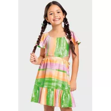 Vestido Infantil Em Meia Malha Listras