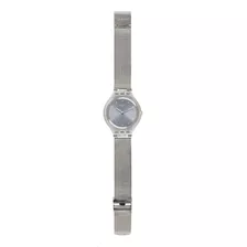 Reloj Swatch Skin Skinsparkly De Acero Para Mujer Color De La Malla Plateado Color Del Bisel Gris Color Del Fondo Gris