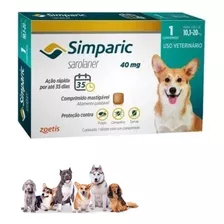 Antipulga Simparic 40mg Cães 10,1 A 20kg - C/1 Comp Original