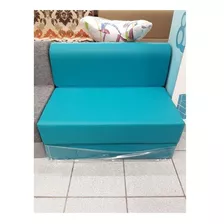 Sofa Cama De Plaza Y Media En Ultra Cuero 105x185x20cm 