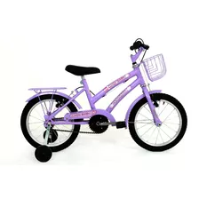 Bicicleta De Passeio Infantil Wrp Cindy Baby Aro 16 Freios V-brakes E Cantilever Cor Lilás Com Rodas De Treinamento