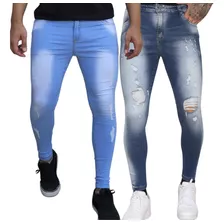 Combo 2 Calças Masculina Jeans Super Justa Colada Balada 24