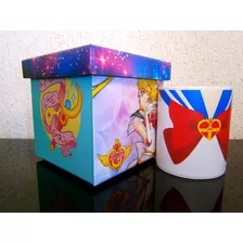 Taza Y Estuche De Madera, Modelo, Sailor Moon, Con Envio