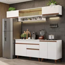 Armário De Cozinha Completa 260cm Branco Reims Madesa Grrm26001109