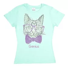 Playera Blusa Gato Bonito Genio Cute Cat Lentes Colores Unix