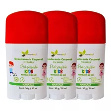 Kit 3 Desodorantes Niños En Barra Natural Sin Bicarbona - Naranja - 100% Natural