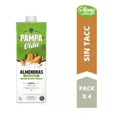 Pack X 4 Leches Almendras S/ Azúcar Pampa Vida 1l - Sin Tacc