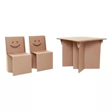 Kit Cantinho Com Mesa E Cadeiras - Papelão Eu Amo Papelão